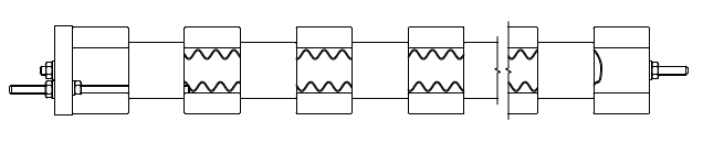 Керамический электронагревательный сердечник (КЭС) L=1м чертеж